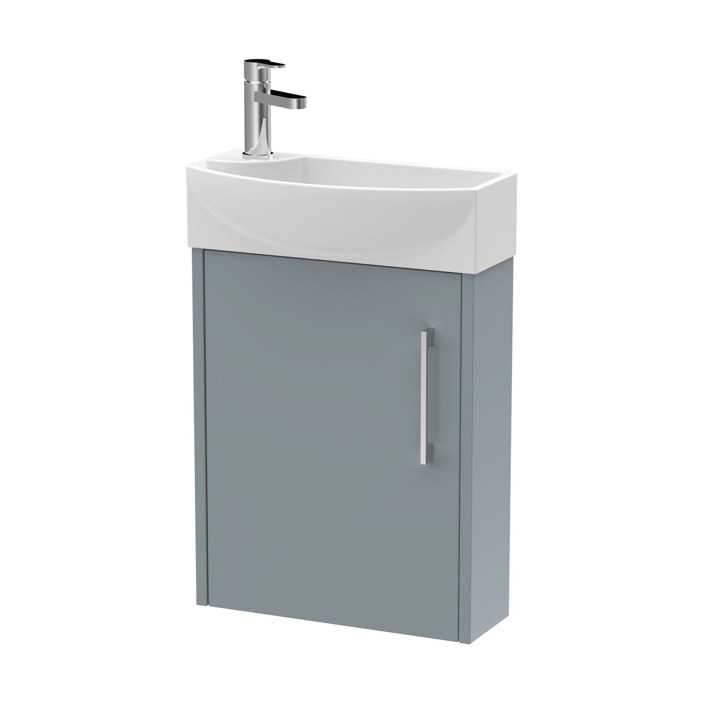 [BFPF2361R] Winshill Contemporary 1 Door Right-Hand Wall Hung Cloakroom Vanity Unit with Basin, Grey, 440mm - Cutout