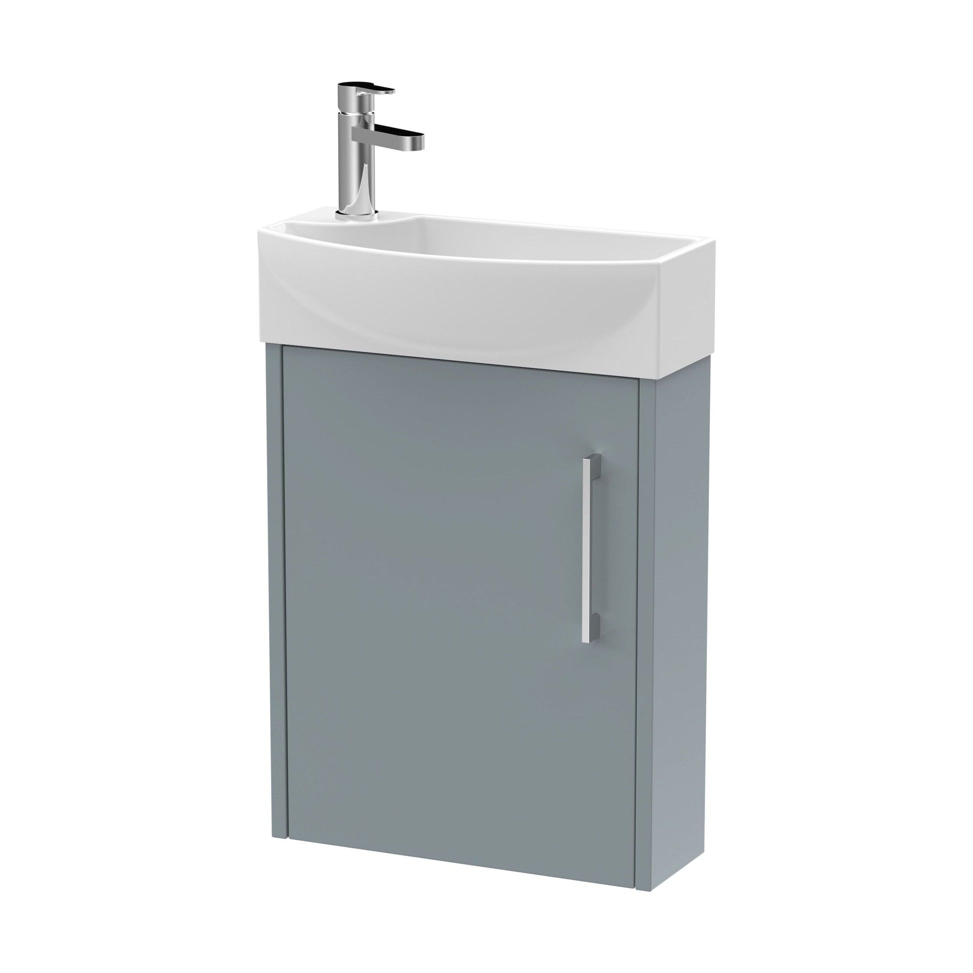 [BFPF2361R] Winshill Contemporary 1 Door Right-Hand Wall Hung Cloakroom Vanity Unit with Basin, Grey, 440mm - Cutout