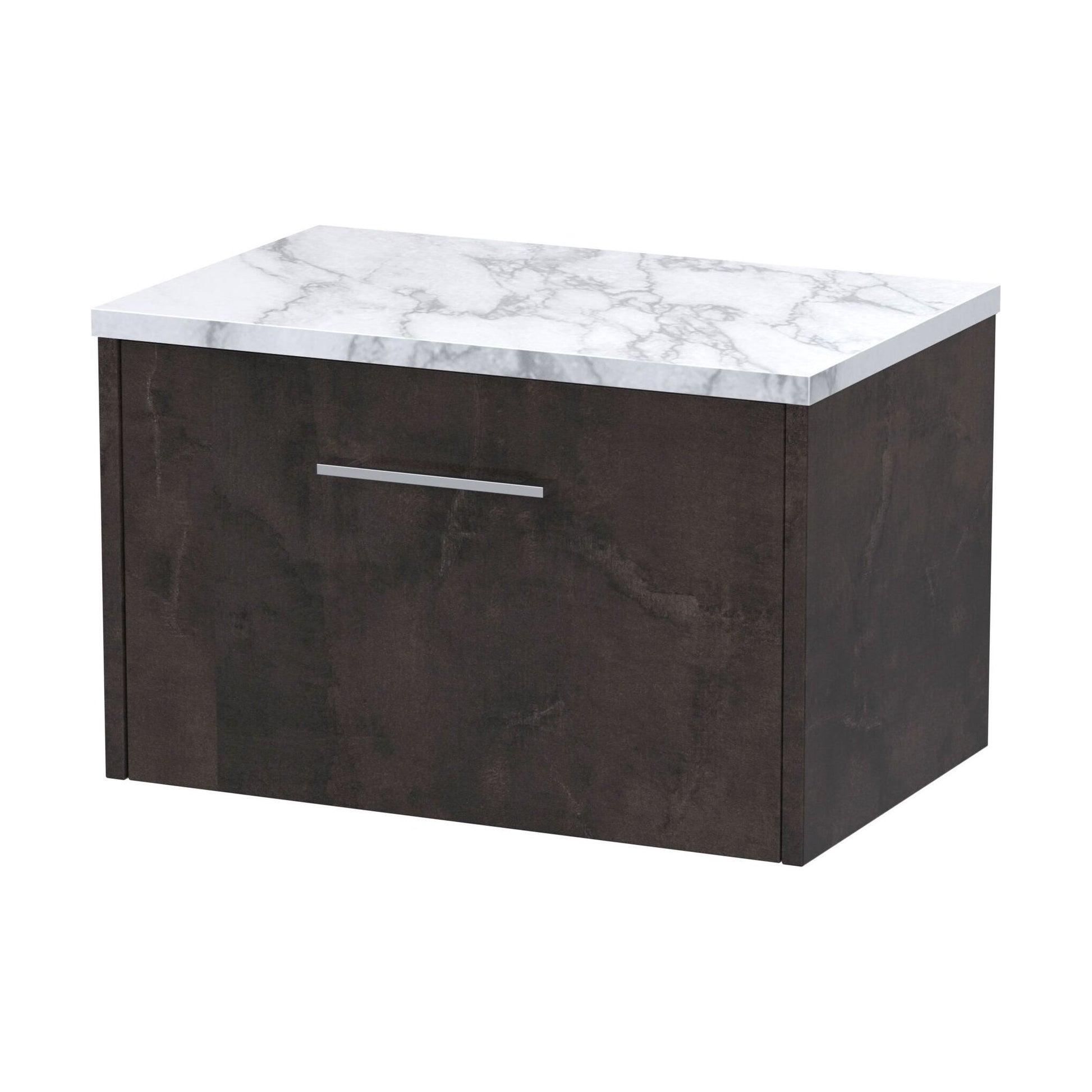 [BFPF2622LCM] Winshill Contemporary 1 Drawer Wall Hung Vanity Unit with Laminate Worktop, Metallic Slate, 600mm - Cutout