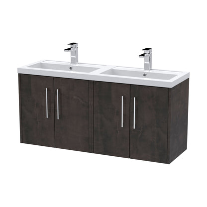 [BFPF2623C] Winshill Contemporary 4 Door Wall Hung Vanity Unit with Double Basin, Metallic Slate, 1200mm - Cutout
