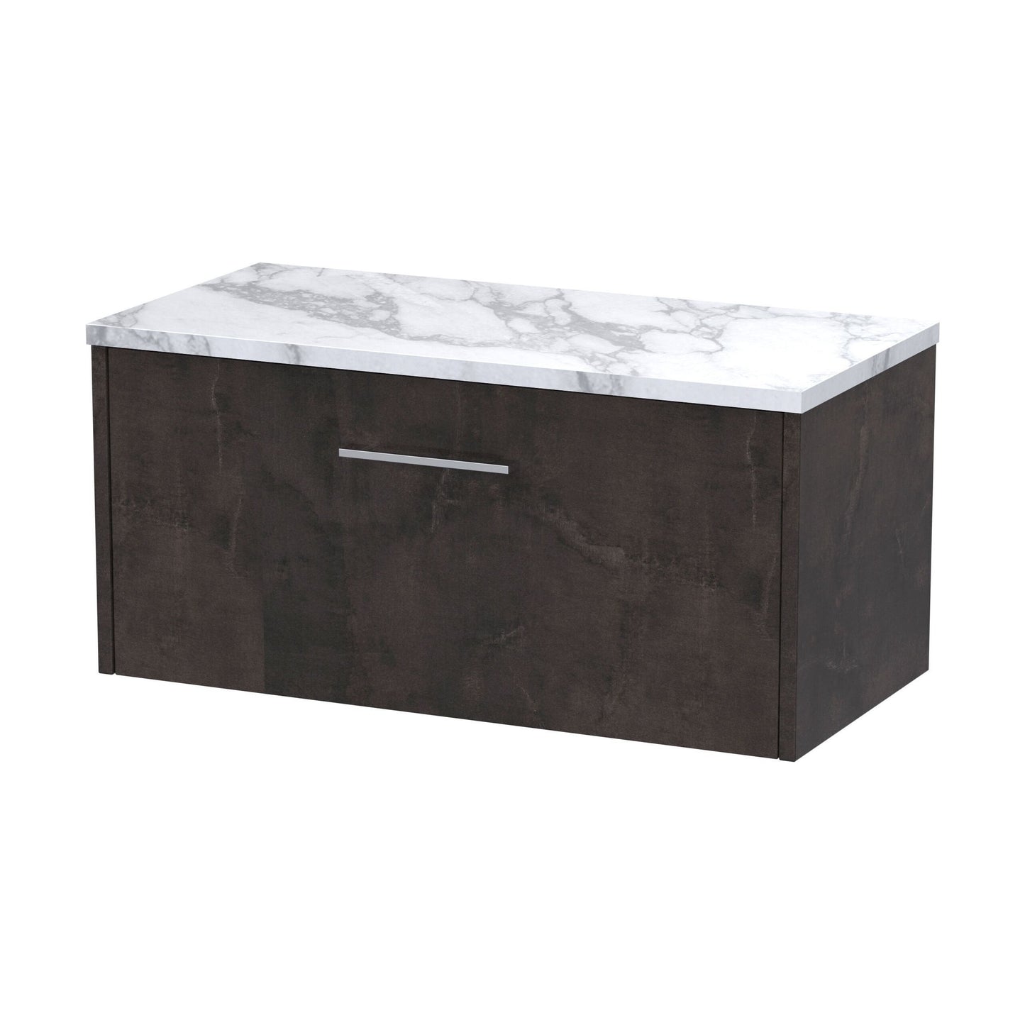 [BFPF2625LCM] Winshill Contemporary 1 Drawer Wall Hung Vanity Unit with Laminate Worktop, Metallic Slate, 800mm - Cutout