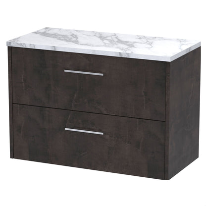 [BFPF2626LCM] Winshill Contemporary Wall Hung Vanity Unit with Laminate Worktop, Metallic Slate, 800mm - Cutout