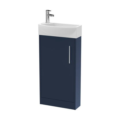 [BFPF2921R] Winshill Contemporary 1 Door Right-Hand Floor Standing Cloakroom Vanity Unit with Basin, Dark Blue, 440mm - Cutout