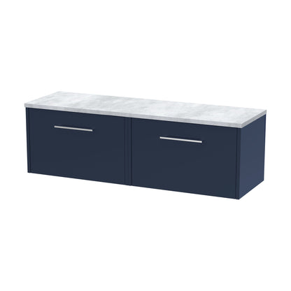 [BFPF2922LBG2] Winshill Contemporary 2 Drawer Wall Hung Vanity Unit with Laminate Worktop, Woodgrain Dark Grey, 1200mm - Cutout