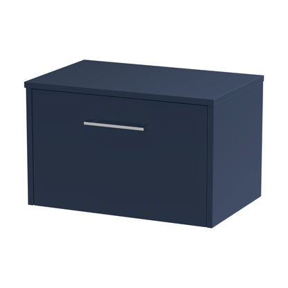 [BFPF2922W] Winshill Contemporary 1 Drawer Wall Hung Vanity Unit with Worktop, Dark Blue, 600mm - Cutout