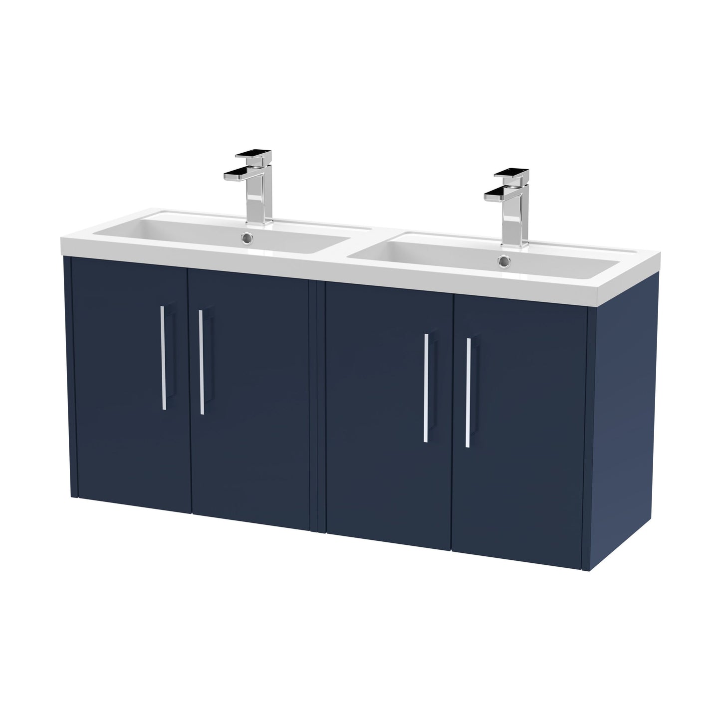 [BFPF2923C] Winshill Contemporary 4 Door Wall Hung Vanity Unit with Double Basin, Dark Blue, 1200mm - Cutout