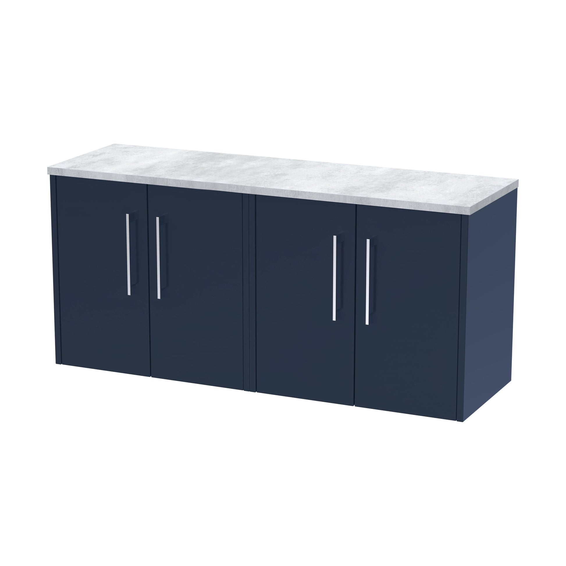 [BFPF2923LBG2] Winshill Contemporary Wall Hung Vanity Unit with Laminate Worktop, Dark Blue, 1205mm - Cutout