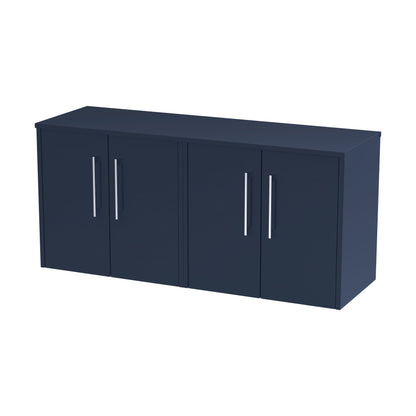 [BFPF2923W2] Winshill Contemporary 2 Door Wall Hung Vanity Unit with Worktop, Dark Blue, 1200mm - Cutout