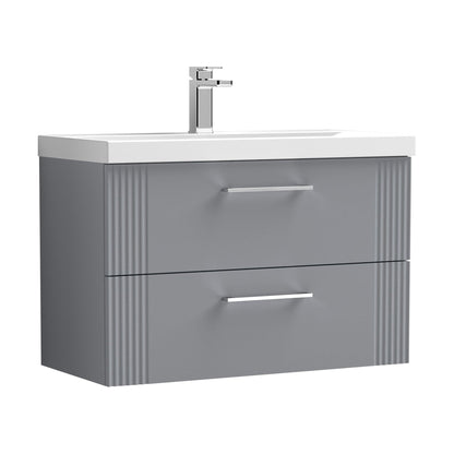 [BFPF295A] Belvide Partial Fluted 2 Drawer Wall Hung Vanity Unit with Mid-Edge 1 Tap Hole Ceramic Basin - Cutout