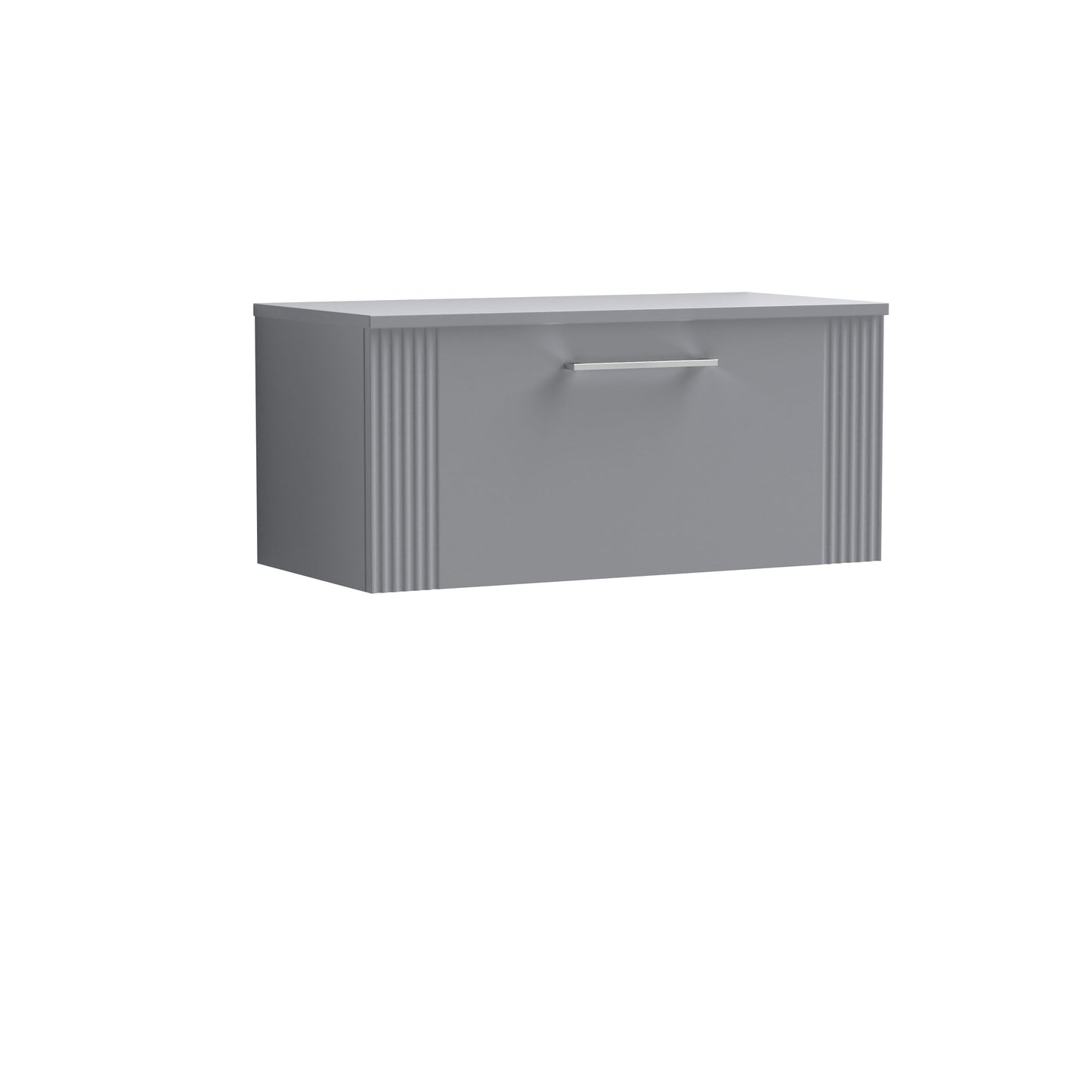 [BFPF296W] Belvide Retro Partial Fluted 1 Drawer Wall Hung Vanity Unit with Colour Coordinating Worktop, Choice of Size and Colour - Cutout