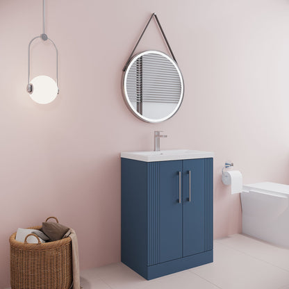 [BFPF325A] Belvide Partial Fluted 2 Door Floor Standing Vanity Unit with Mid-Edge 1 Tap Hole Ceramic Basin - Lifestyle 3