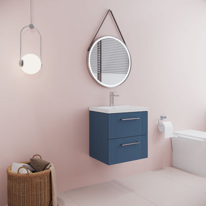 [BFPF392A] Belvide Partial Fluted 2 Drawer Wall Hung Vanity Unit with Mid-Edge 1 Tap Hole Ceramic Basin - Lifestyle 3