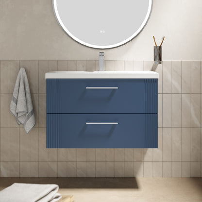 [BFPF395A] Belvide Partial Fluted 2 Drawer Wall Hung Vanity Unit with Mid-Edge 1 Tap Hole Ceramic Basin - Lifestyle 1