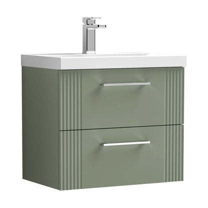 [BFPF893A] Belvide Partial Fluted 2 Drawer Wall Hung Vanity Unit with Mid-Edge 1 Tap Hole Ceramic Basin - Cutout