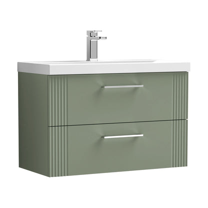[BFPF895A] Belvide Partial Fluted 2 Drawer Wall Hung Vanity Unit with Mid-Edge 1 Tap Hole Ceramic Basin - Cutout