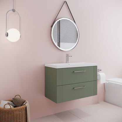 [BFPF895A] Belvide Partial Fluted 2 Drawer Wall Hung Vanity Unit with Mid-Edge 1 Tap Hole Ceramic Basin - Lifestyle 3