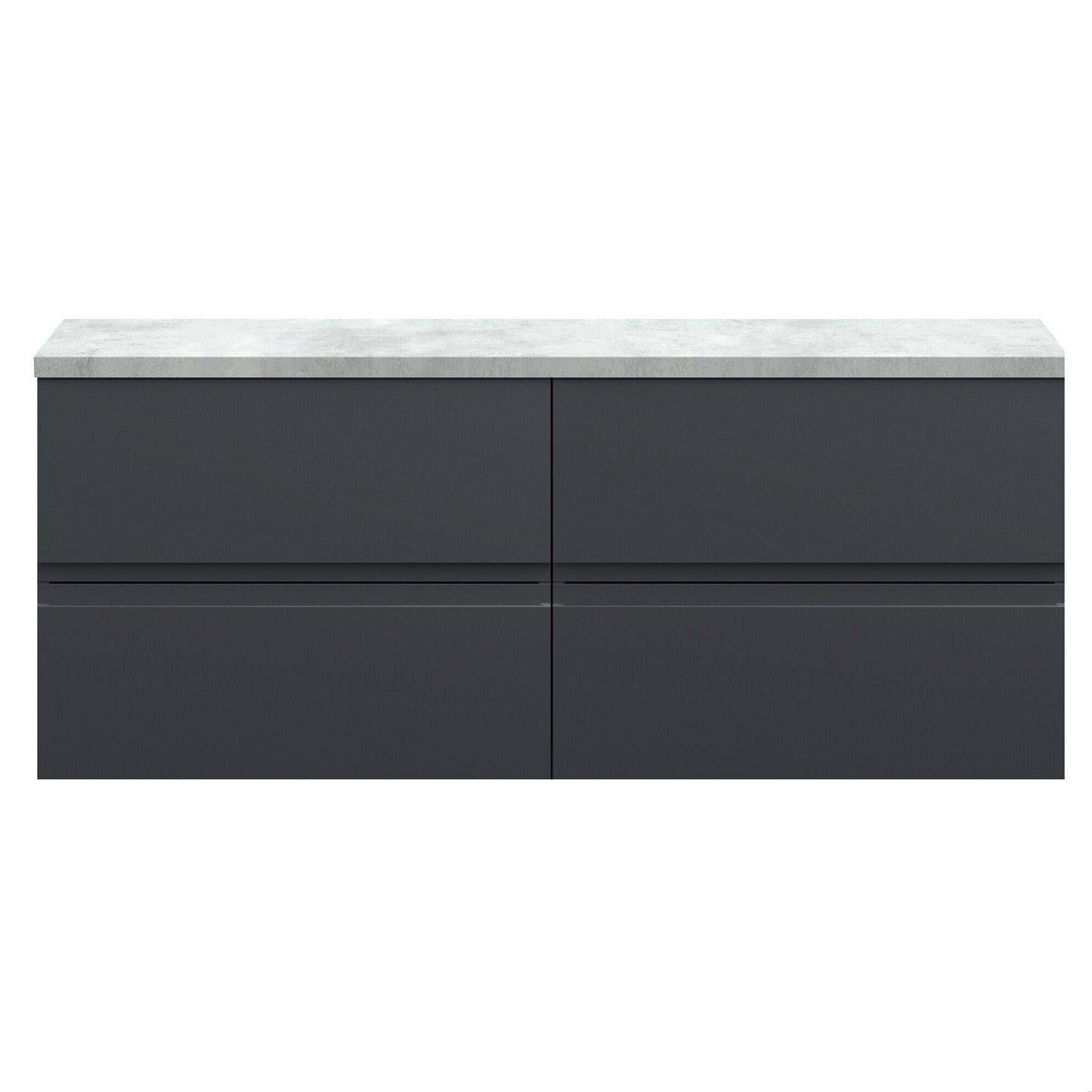 [BFRA1404LBG2] Mavesyn Contemporary 4 Drawer Wall Hung Vanity Unit with Laminate Worktop, Dark Grey, 1205mm - Cutout