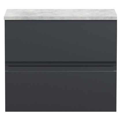 [BFRA1404LBG] Mavesyn Contemporary 2 Drawer Wall Hung Vanity Unit with Laminate Worktop, Dark Grey, 600mm - Cutout