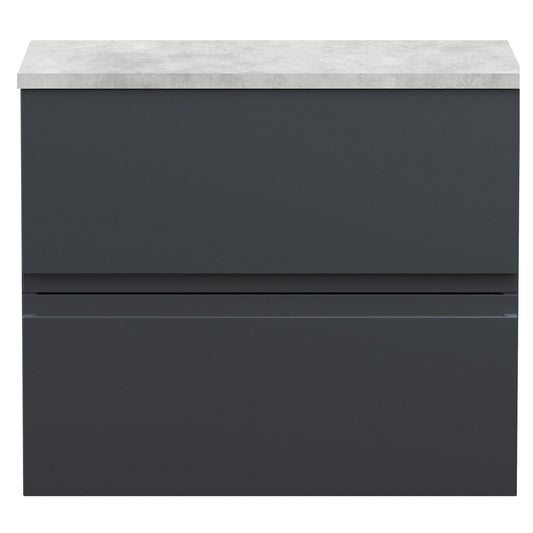 [BFRA1404LBG] Mavesyn Contemporary 2 Drawer Wall Hung Vanity Unit with Laminate Worktop, Dark Grey, 600mm - Cutout