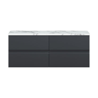 [BFRA1404LCM2] Mavesyn Contemporary 4 Drawer Wall Hung Vanity Unit with Laminate Worktop, Dark Grey, 1200mm - Cutout