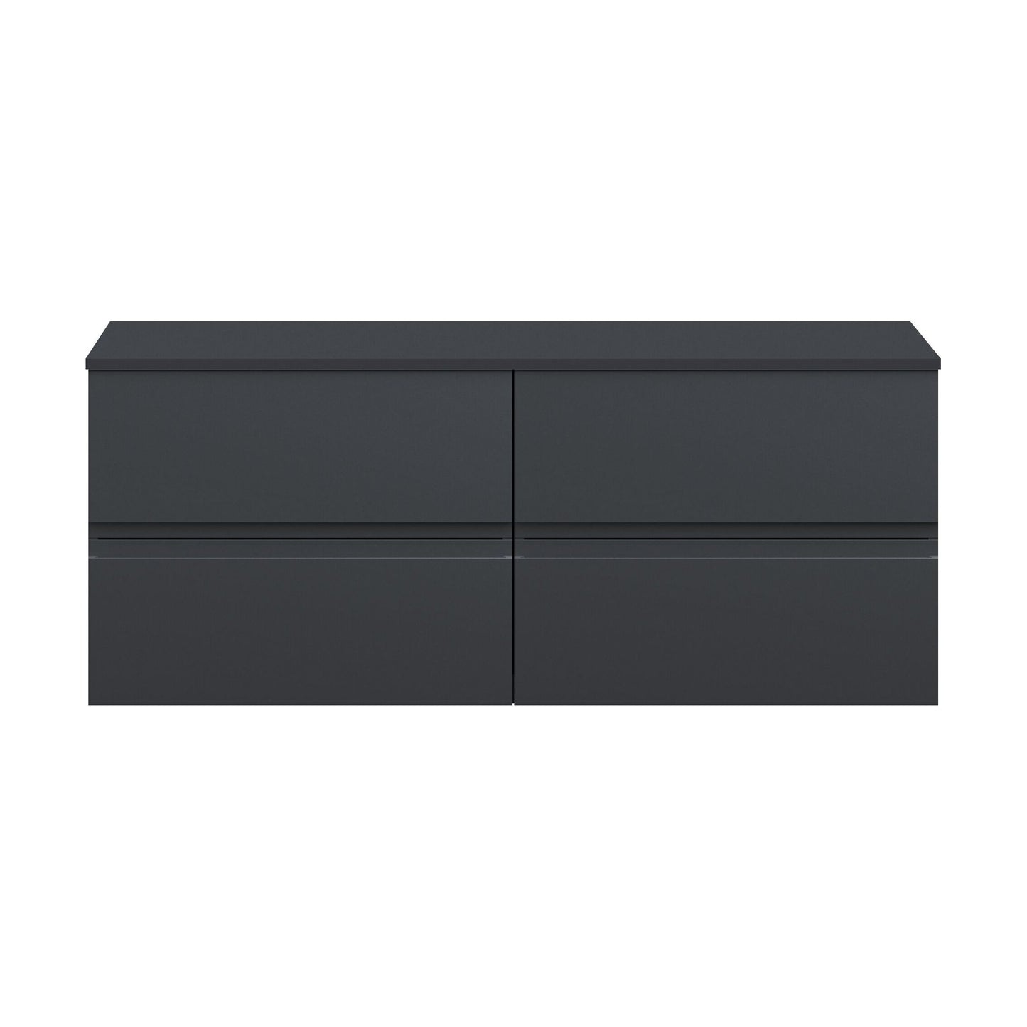 [BFRA1404W2] Mavesyn Contemporary 4 Drawer Wall Hung Vanity Unit with Worktop, Dark Grey, 1205mm - Cutout