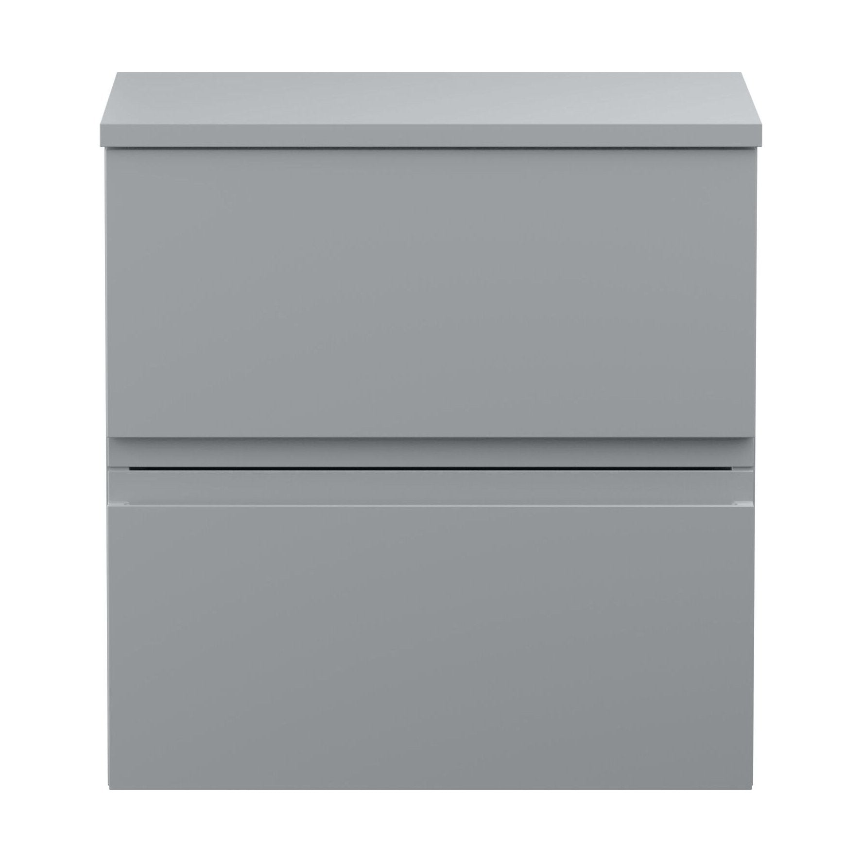 [BFRA202W] Mavesyn Contemporary Wall Hung Vanity Unit with Worktop, Satin Grey, 505mm - Cutout