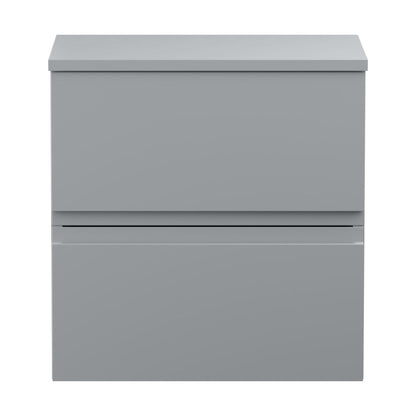 [BFRA202W] Mavesyn Contemporary Wall Hung Vanity Unit with Worktop, Satin Grey, 505mm - Cutout