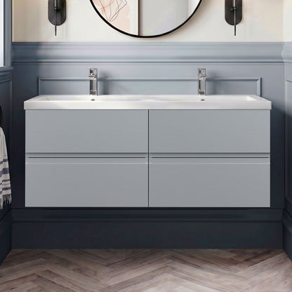 [BFRA204F] Mavesyn Contemporary 4 Drawer Wall Hung Vanity Unit with Basin - Choice of Colour - Silo