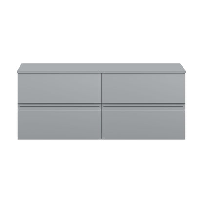 [BFRA204W2] Mavesyn Contemporary 4 Drawer Wall Hung Vanity Unit with Worktop, Satin Grey, 1200mm - Cutout
