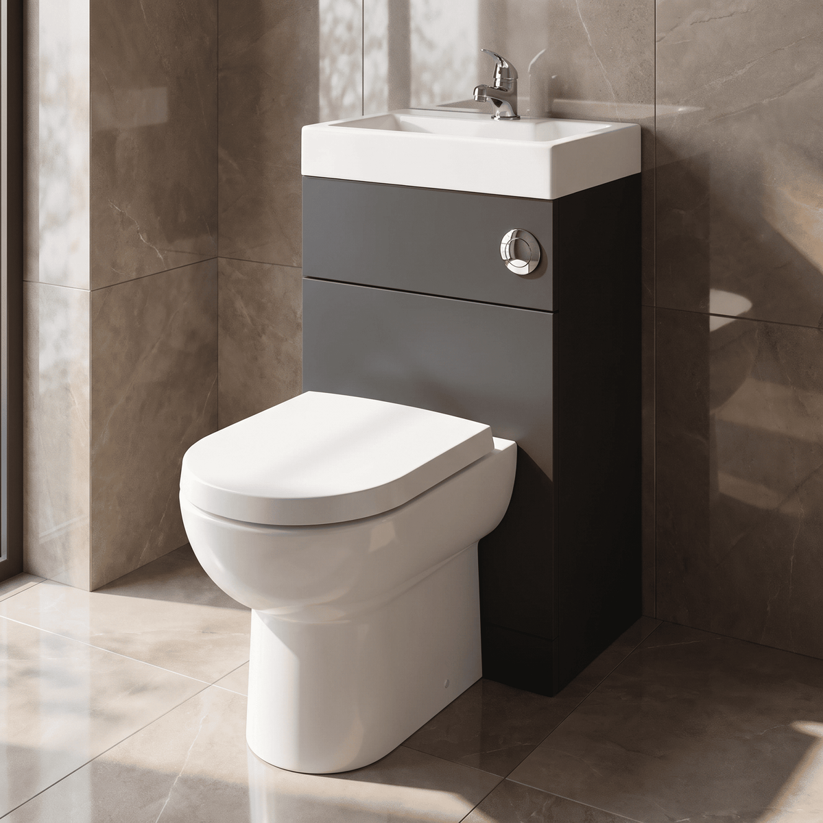 [BFRI1445CB] Millwich 500mm Floor Standing Combination Basin and WC Unit - Choice of Colour - Lifestyle 2
