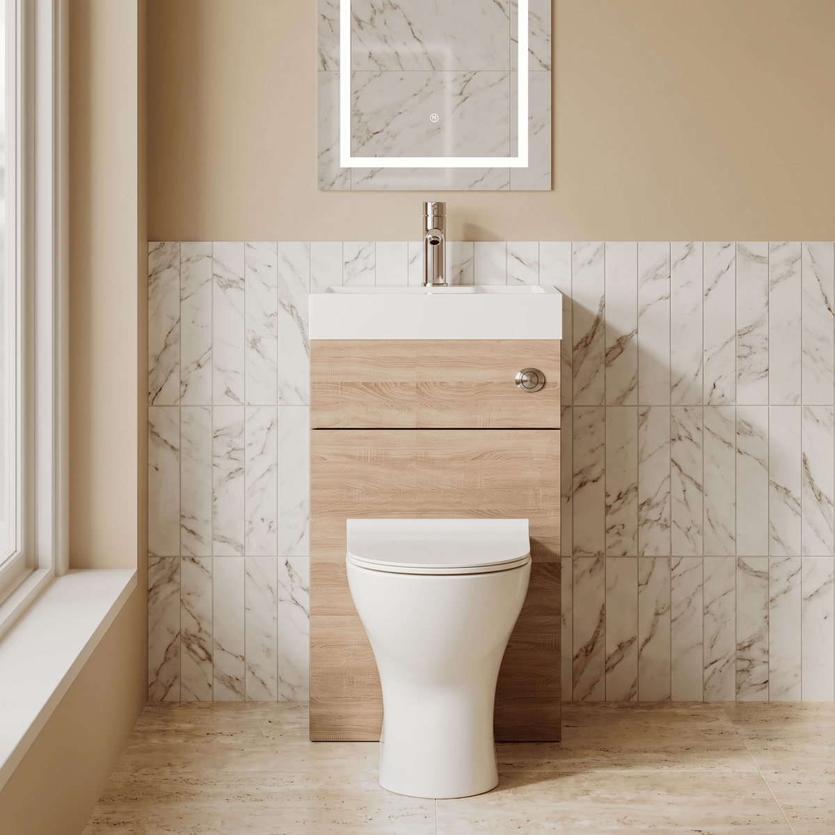 [BFRI3045CB] Millwich 500mm Floor Standing Combination Basin and WC Unit - Choice of Colour - Lifestyle 1