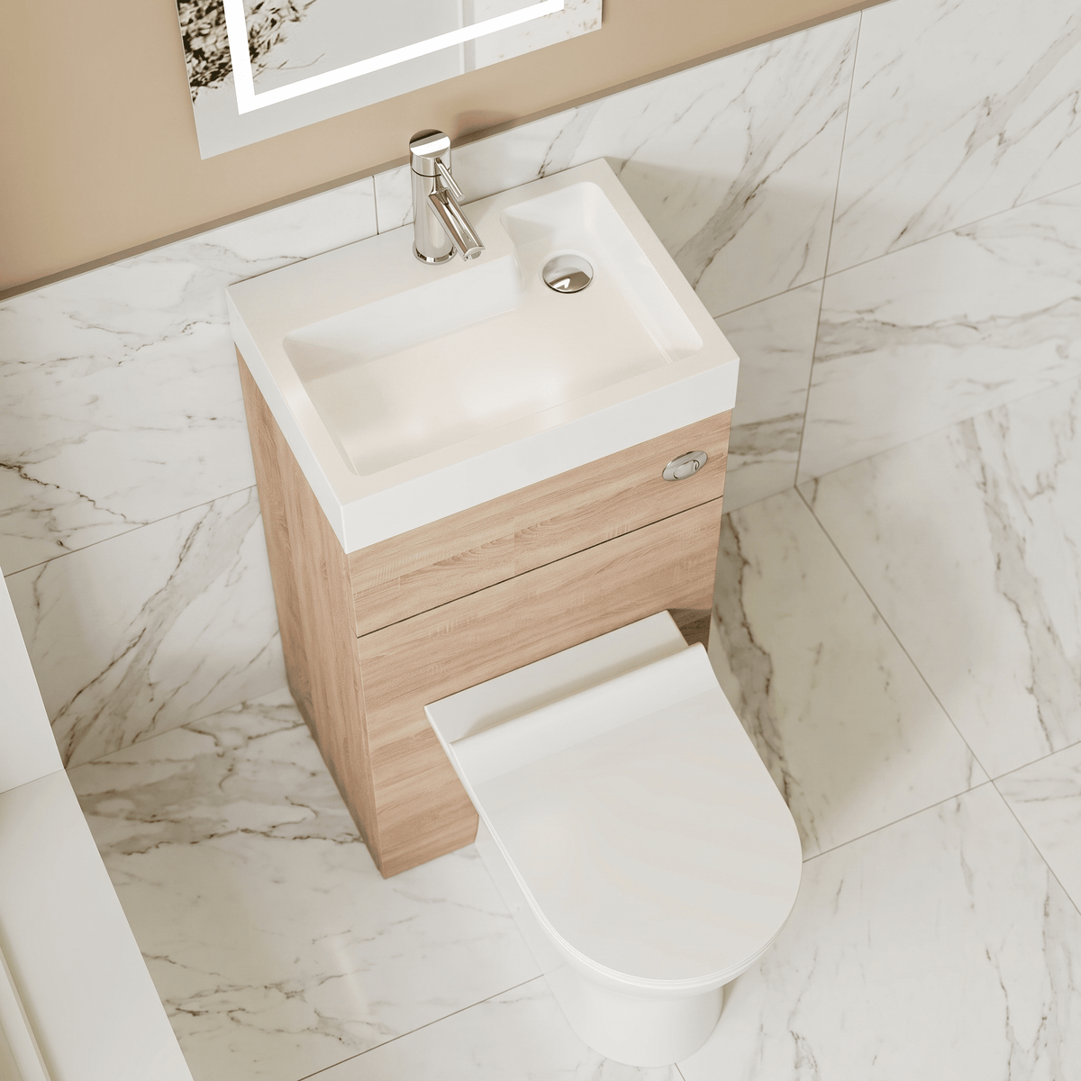 [BFRI3045CB] Millwich 500mm Floor Standing Combination Basin and WC Unit - Choice of Colour - Lifestyle 3