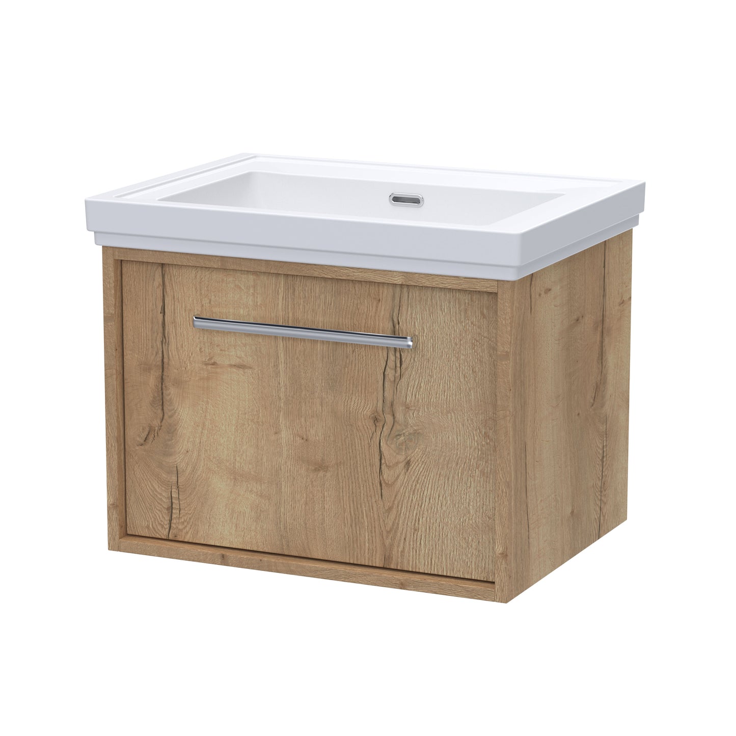 [BFRS1894H] Sturbridge Contemporary Wall Hung 1 Drawer Vanity Unit with Traditional 0 Tap Hole Fireclay Basin - Choice of Size and Colour - Cutout