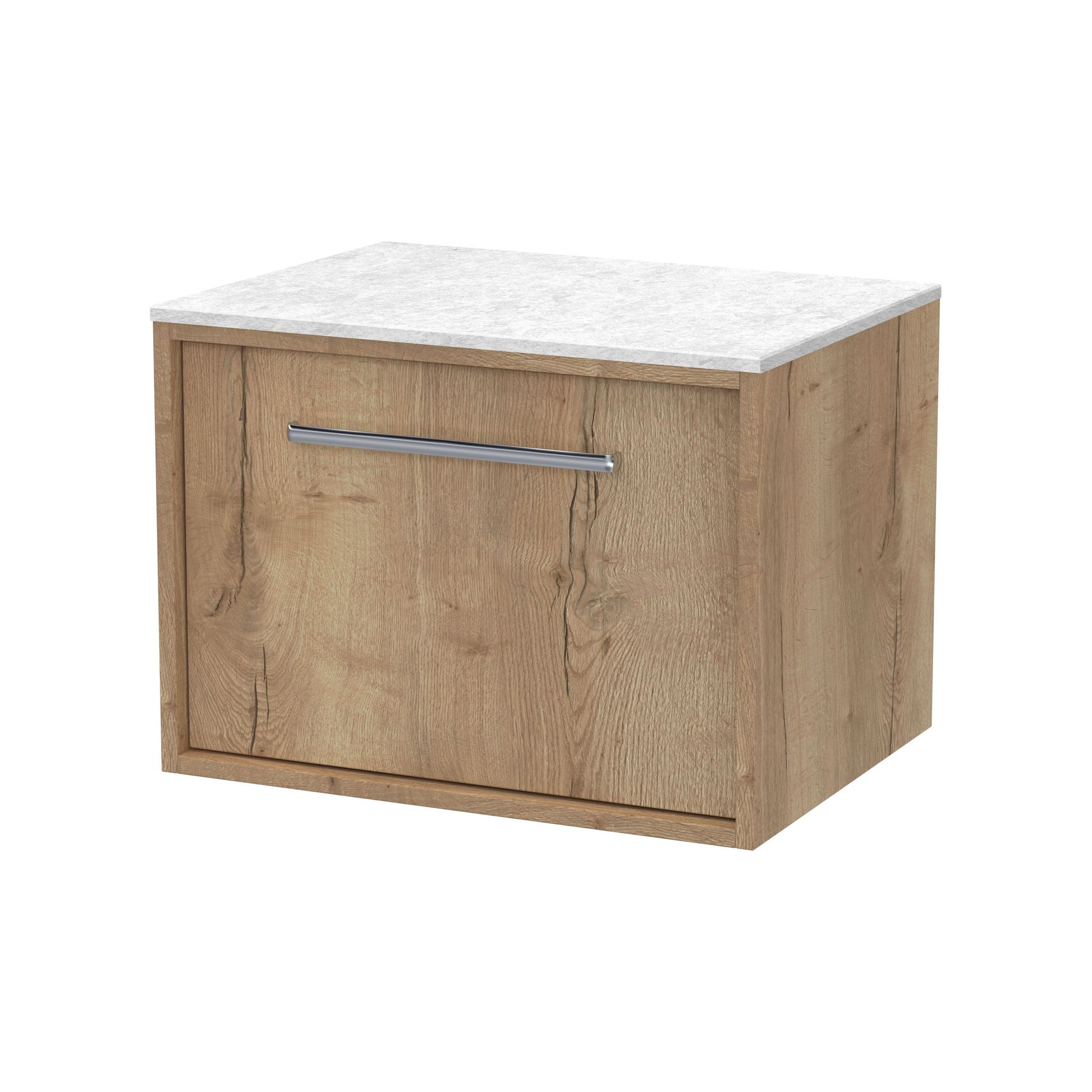 [BFRS1894WMT] Sturbridge Contemporary Wall Hung 1 Drawer Vanity Unit with White Marble Top - Choice of Size and Colour - Cutout