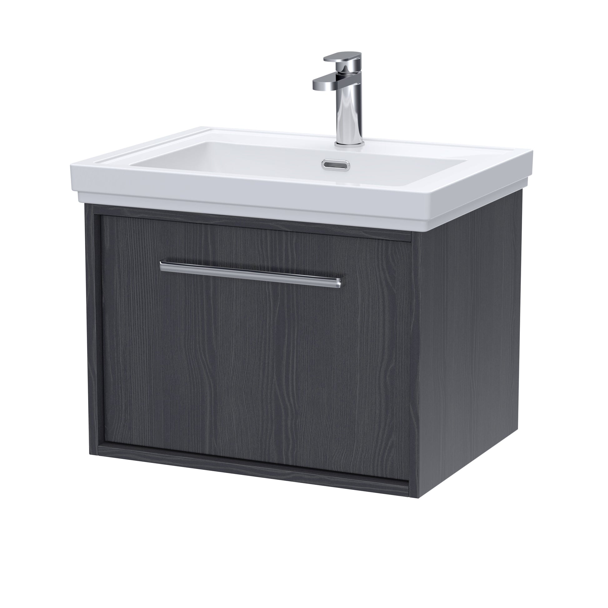 [BFRS2294A] Sturbridge Contemporary Wall Hung 1 Drawer Vanity Unit with Traditional 1 Tap Hole Fireclay Basin - Choice of Size and Colour - Cutout