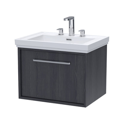 [BFRS2294B] Sturbridge Contemporary Wall Hung 1 Drawer Vanity Unit with Traditional 3 Tap Hole Fireclay Basin - Choice of Size and Colour - Cutout