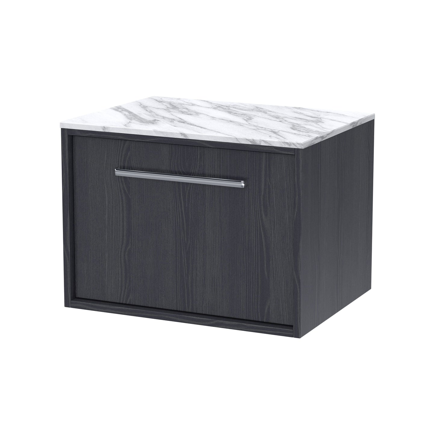 [BFRS2294CMT] Sturbridge Contemporary Wall Hung 1 Drawer Vanity Unit with Carrera Marble Top - Choice of Size and Colour - Cutout