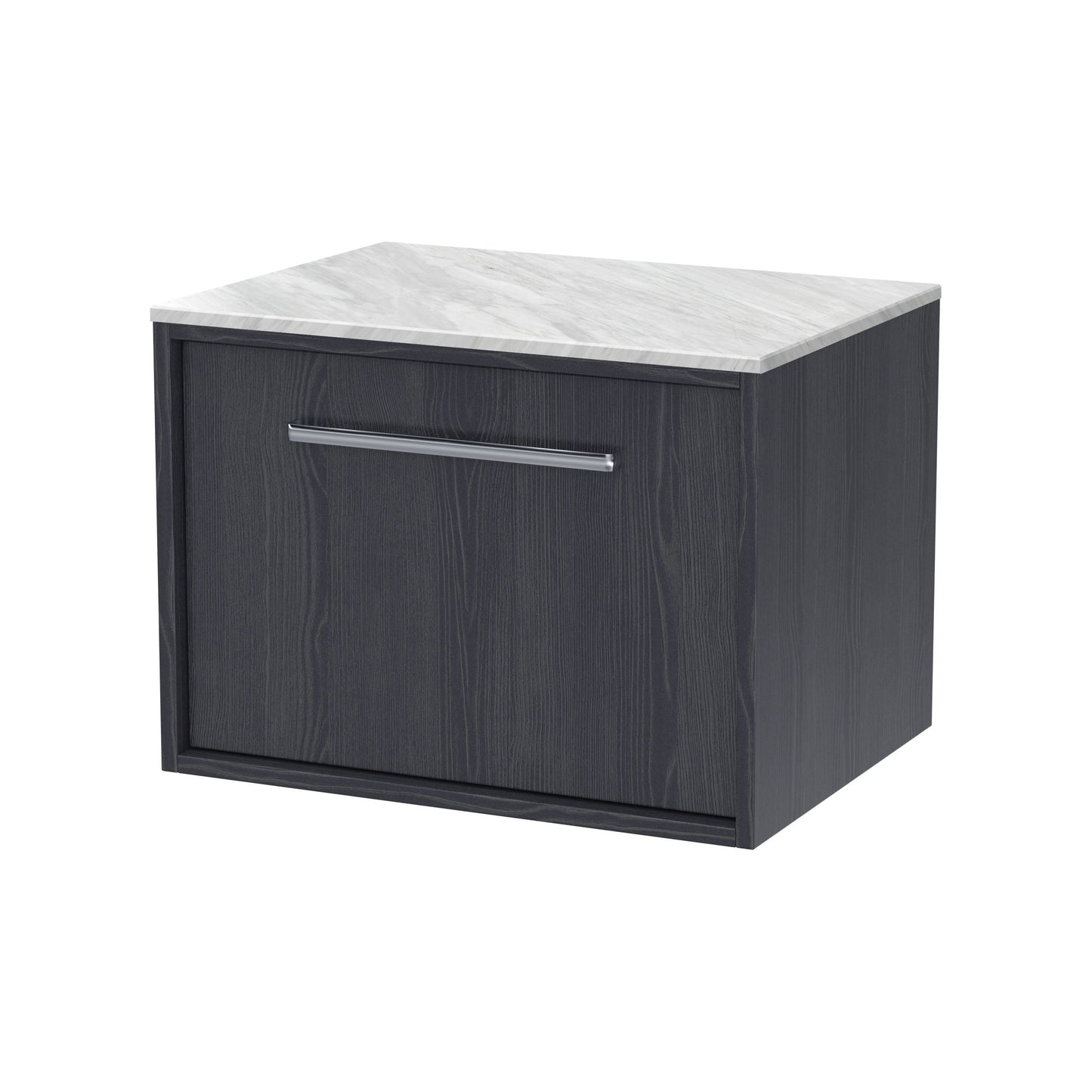 [BFRS2294GMT] Sturbridge Contemporary Wall Hung 1 Drawer Vanity Unit with Grey Marble Top - Choice of Size and Colour - Cutout