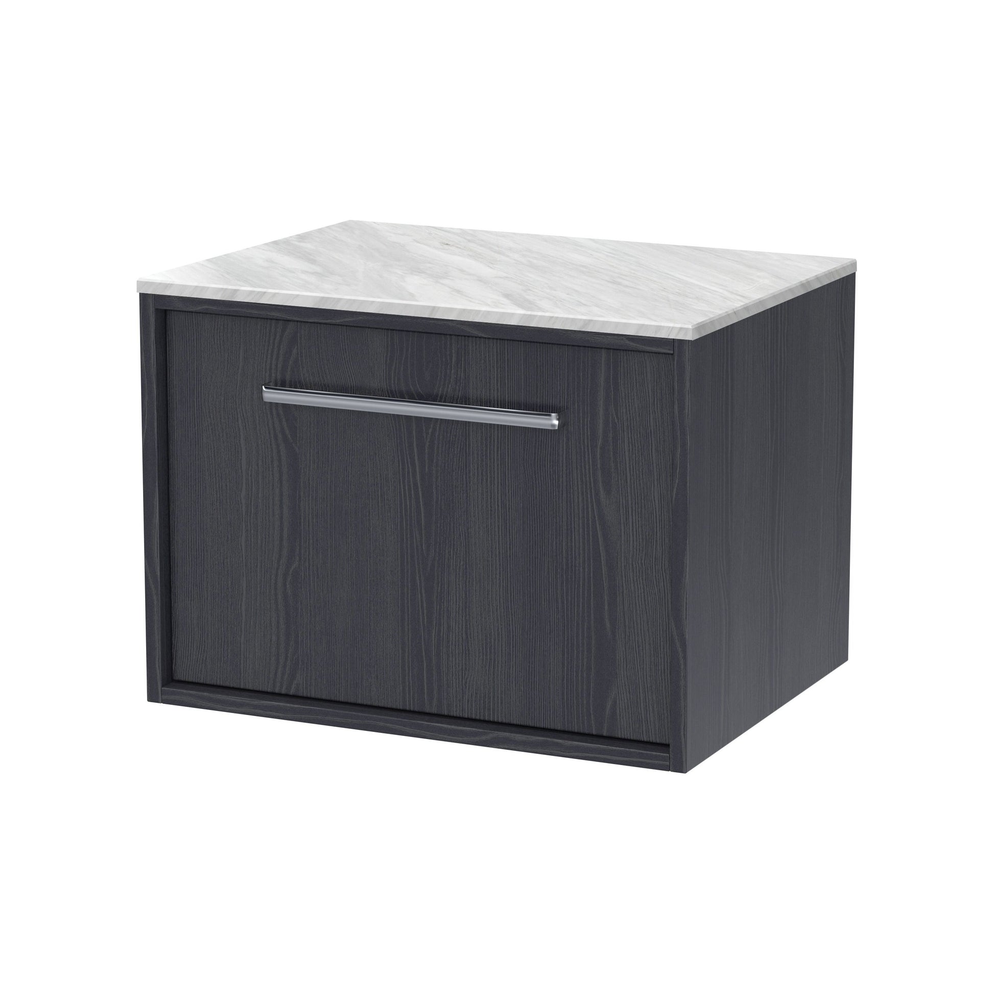 [BFRS2294GMT] Sturbridge Contemporary Wall Hung 1 Drawer Vanity Unit with Grey Marble Top - Choice of Size and Colour - Cutout