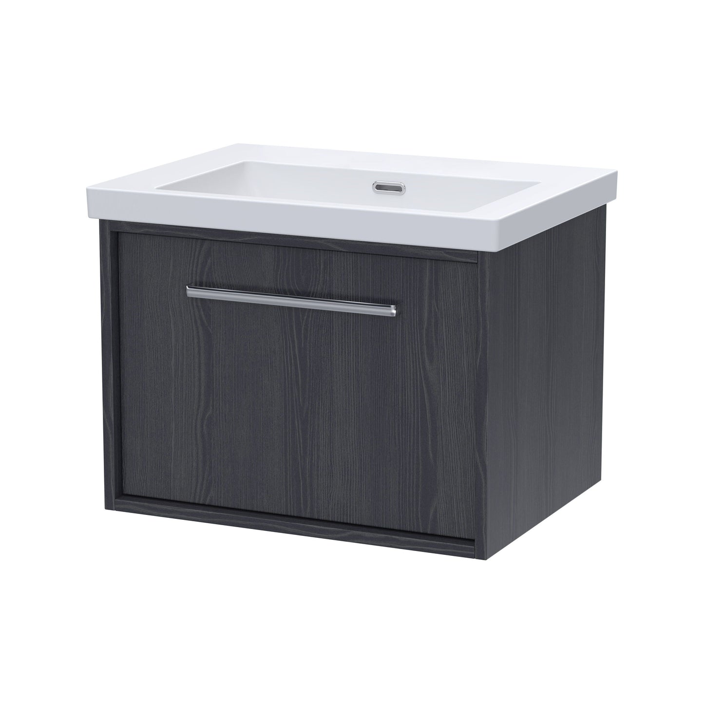 [BFRS2294K] Sturbridge Contemporary Wall Hung 1 Drawer Vanity Unit with 0 Tap Hole Fireclay Basin - Choice of Size and Colour - Cutout