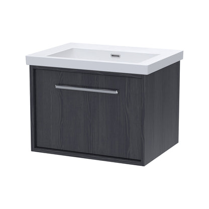 [BFRS2294K] Sturbridge Contemporary Wall Hung 1 Drawer Vanity Unit with 0 Tap Hole Fireclay Basin - Choice of Size and Colour - Cutout