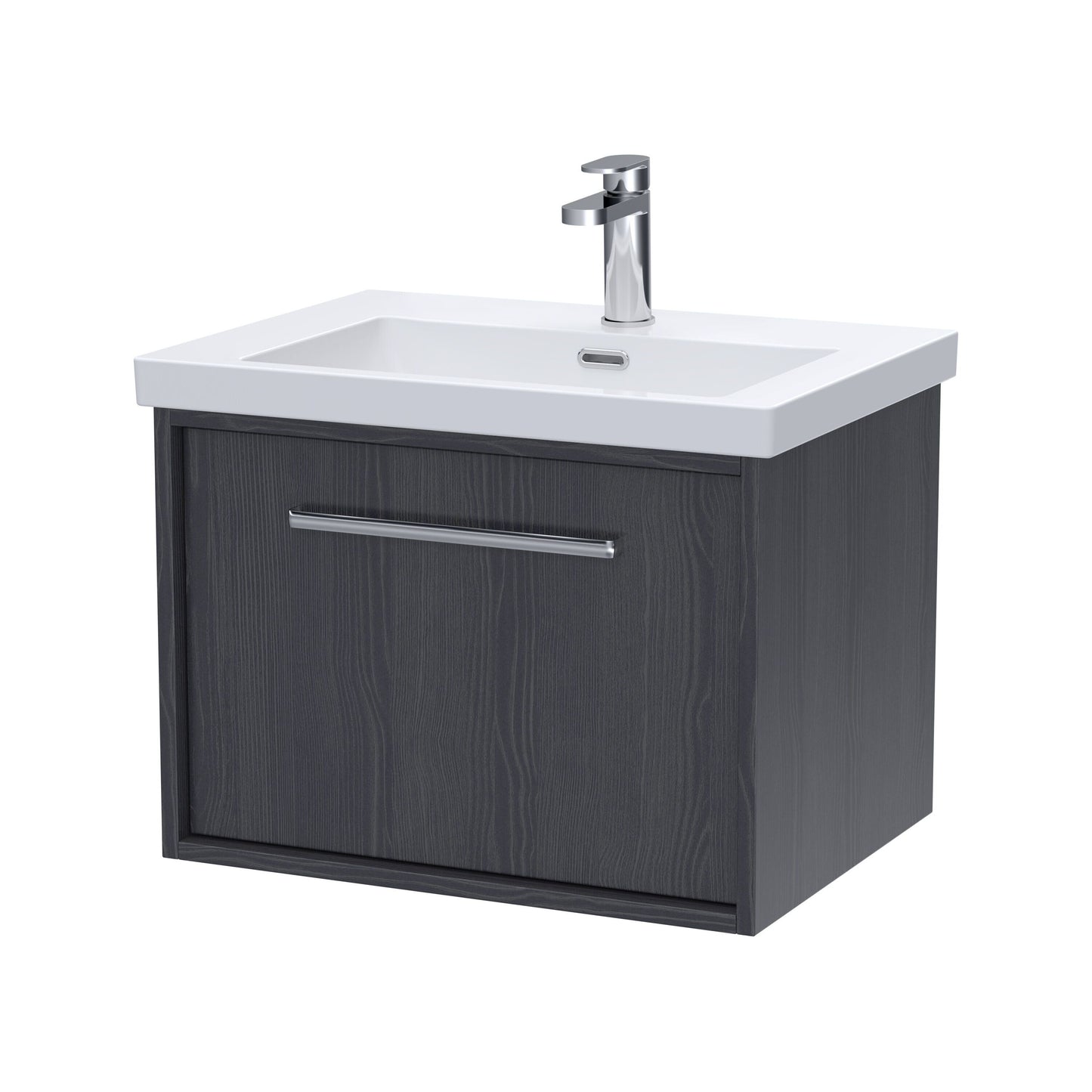 [BFRS2294L] Sturbridge Contemporary Wall Hung 1 Drawer Vanity Unit with 1 Tap Hole Contemporary Fireclay Basin - Choice of Size and Colour - Cutout