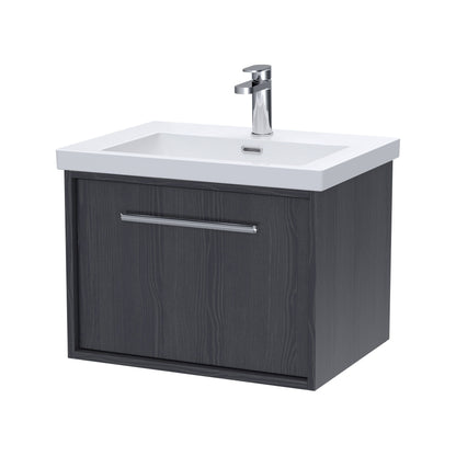 [BFRS2294L] Sturbridge Contemporary Wall Hung 1 Drawer Vanity Unit with 1 Tap Hole Contemporary Fireclay Basin - Choice of Size and Colour - Cutout