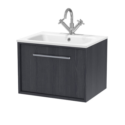 [BFRS2294P] Sturbridge Contemporary Wall Hung 1 Drawer Vanity Unit with Stone Basin - Choice of Size and Colour - Cutout