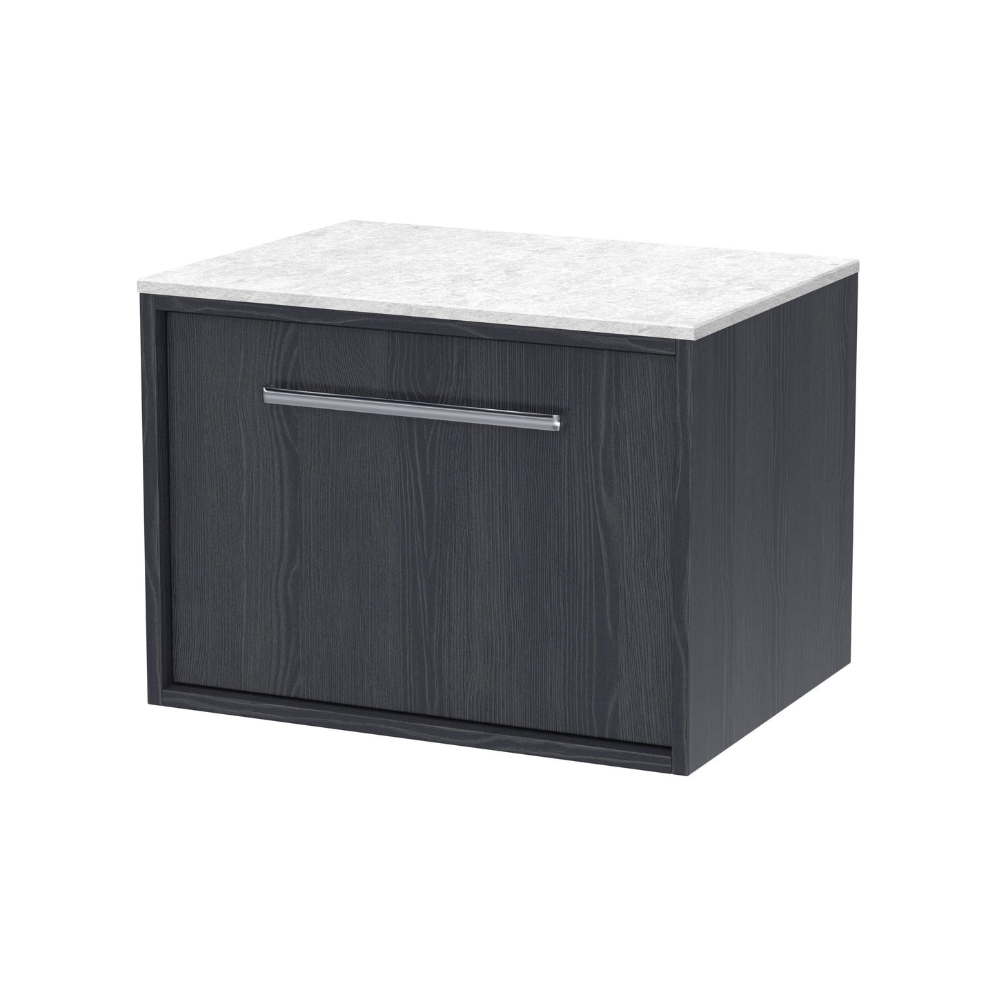 [BFRS2294WMT] Sturbridge Contemporary Wall Hung 1 Drawer Vanity Unit with White Marble Top - Choice of Size and Colour - Cutout
