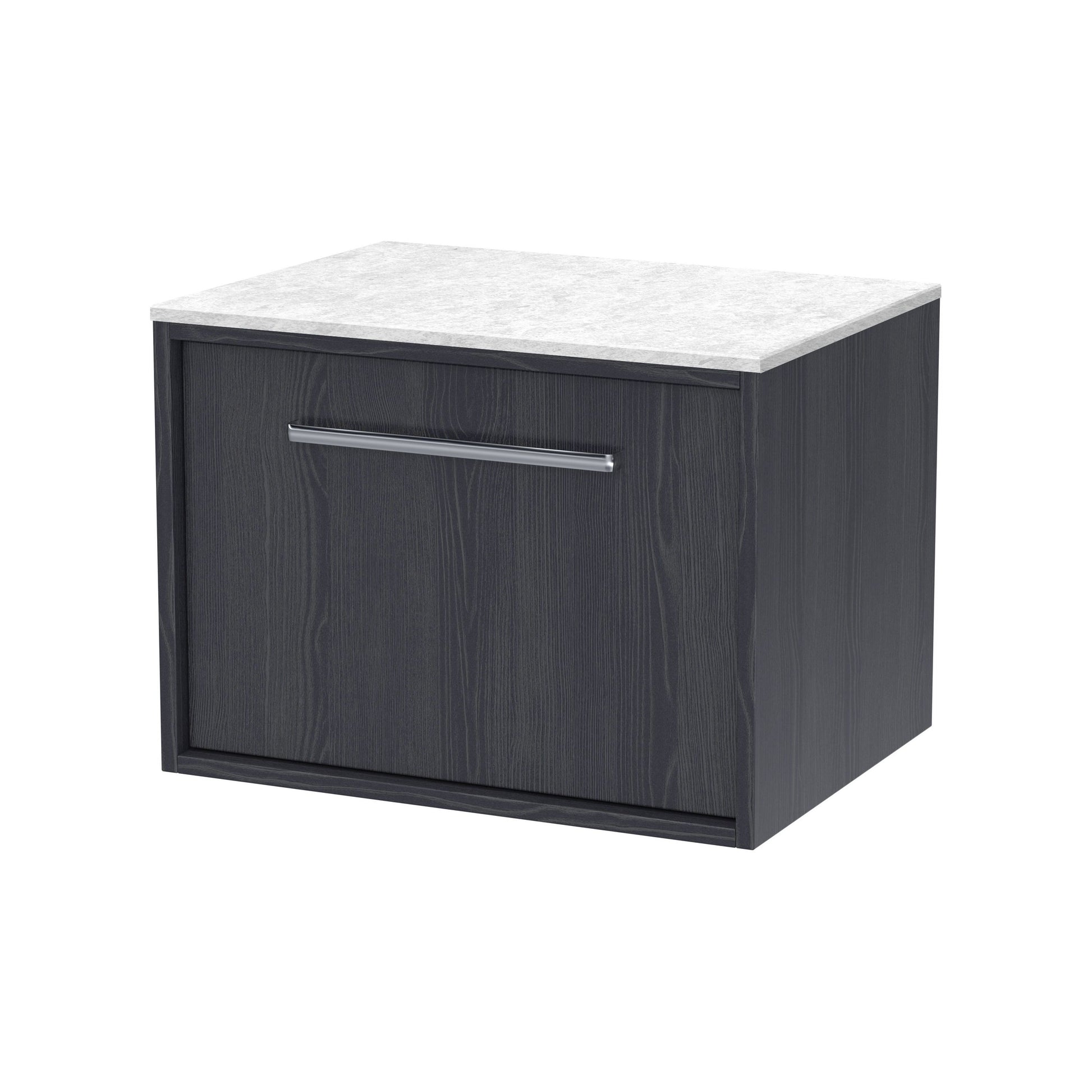 [BFRS2294WMT] Sturbridge Contemporary Wall Hung 1 Drawer Vanity Unit with White Marble Top - Choice of Size and Colour - Cutout