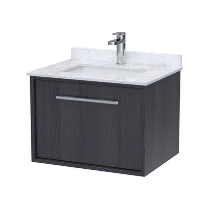 [BFRS2294WS1] Sturbridge Contemporary Wall Hung 1 Drawer Vanity Unit with Marble Top and Basin - Choice of Size and Colour - Cutout