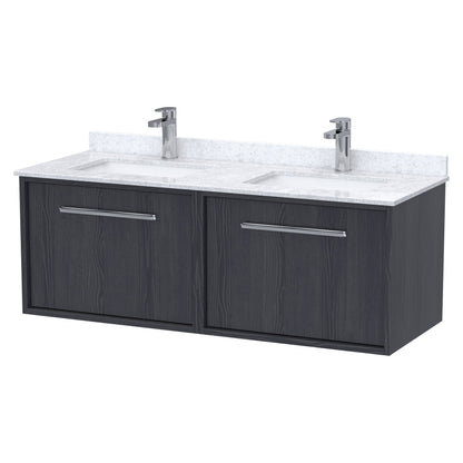 [BFRS2294WS2] Sturbridge Contemporary Wall Hung 2 Drawer 1200mm Vanity Unit with Marble Top and Basin - Choice of Colour - Cutout