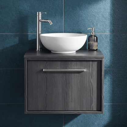 [BFRS2294W] Sturbridge Contemporary Wall Hung 1 Drawer Vanity Unit with Laminate Worktop - Choice of Size and Colour - Silo