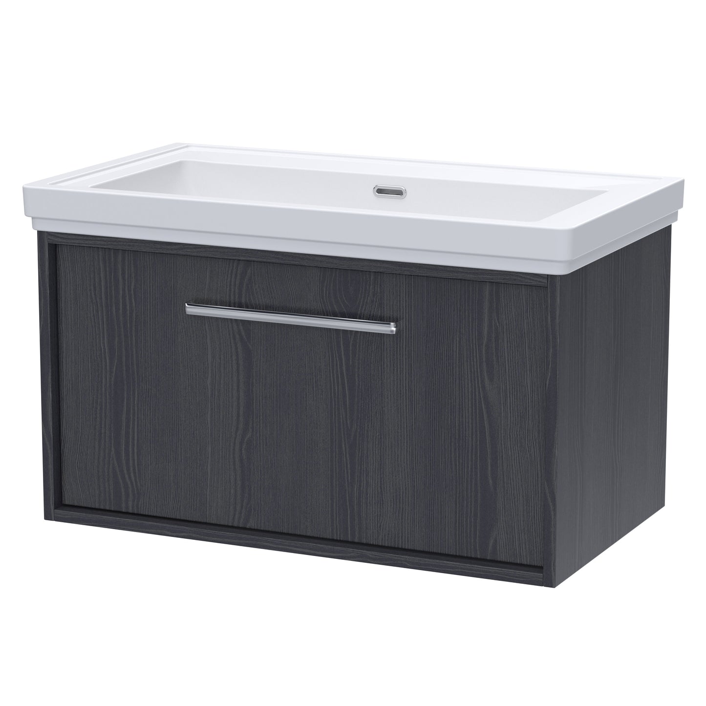 [BFRS2296H] Sturbridge Contemporary Wall Hung 1 Drawer Vanity Unit with Traditional 0 Tap Hole Fireclay Basin - Choice of Size and Colour - Cutout